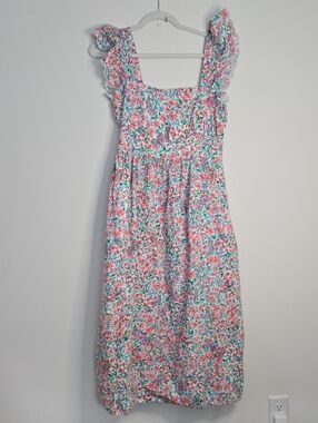 J. Crew Square Neck Floral Ruffle Strap Pocket Sundress Feminine Summer  10